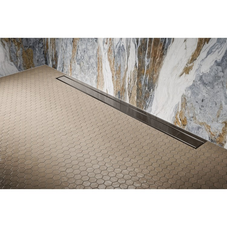 Linear Drain Reversible 24 Inch Brilliance Black Onyx Stainless Steel for Shower - Image 2