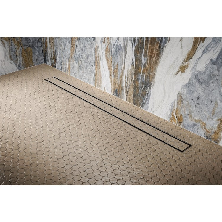 Linear Drain Reversible 24 Inch Brilliance Black Onyx Stainless Steel for Shower - Image 3