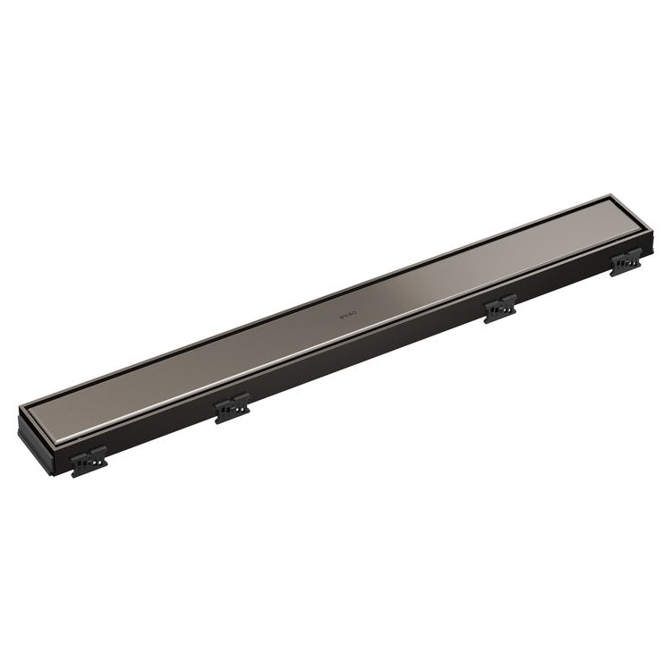 Linear Drain Reversible 24 Inch Brilliance Black Onyx Stainless Steel for Shower - Image 1