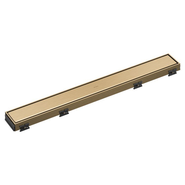 Linear Drain Reversible 24 Inch Brilliance Luxe Gold Stainless Steel for Shower - Image 1