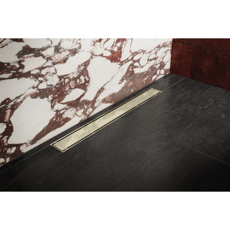 Linear Drain 24 Inch Brilliance Polished Nickel Stainless Steel for Shower Wall Trim - Image 2