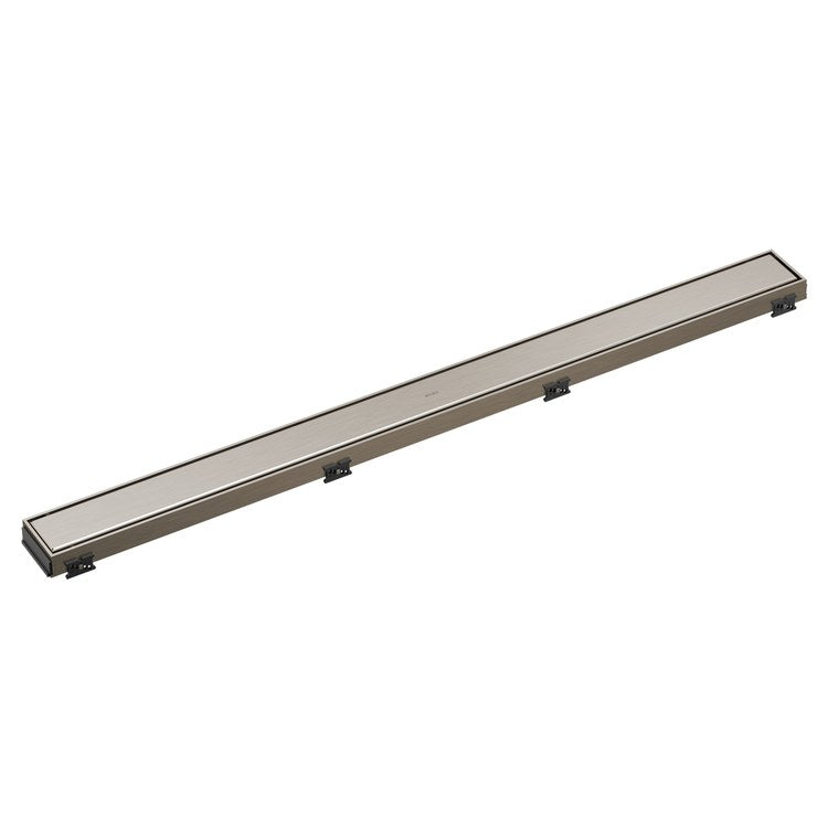 Linear Drain Reversible with Dual Grate Installation 36 Inch Brilliance Luxe Nickel Stainless Steel for Rough-In BR73360 - Image 1