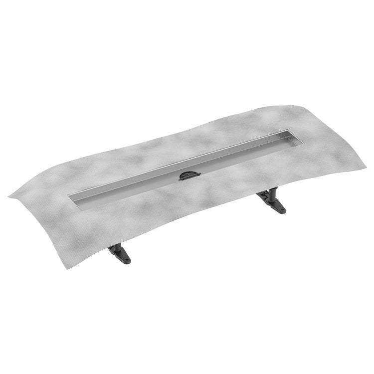 Linear Drain Shower Rough with Hair Catcher 24 Inch Stainless Steel for Concrete/Wooden/LEWIS Sheet Floor Substrates 29-9/16 Inch - Image 1