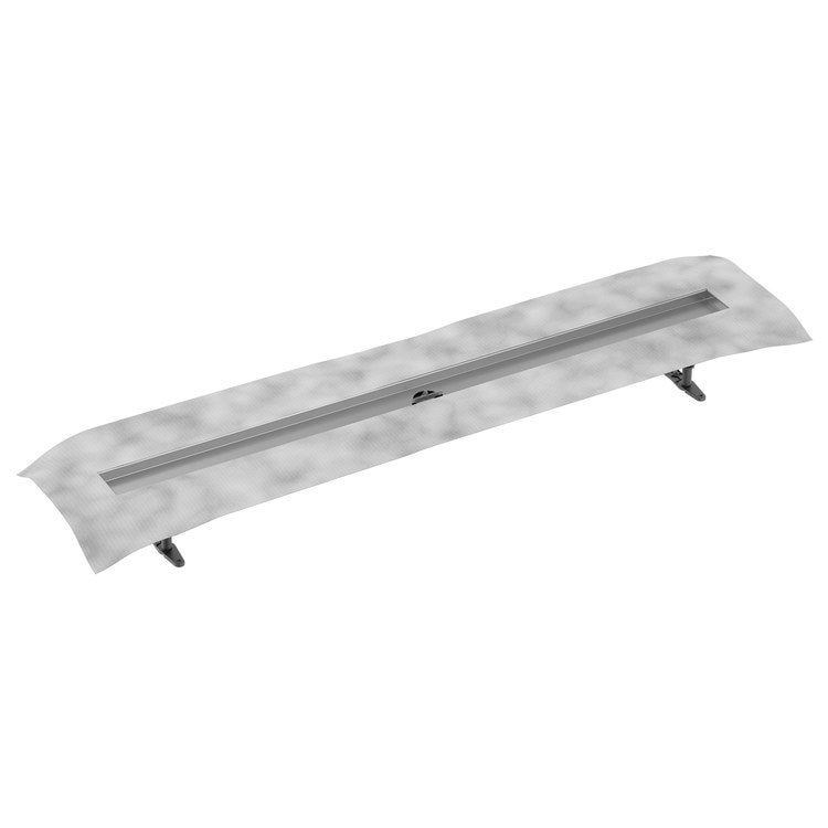 Linear Drain Shower Rough with Hair Catcher 48 Inch Stainless Steel for Concrete/Wooden/LEWIS Sheet Floor Substrates 53-3/16 Inch - Image 1