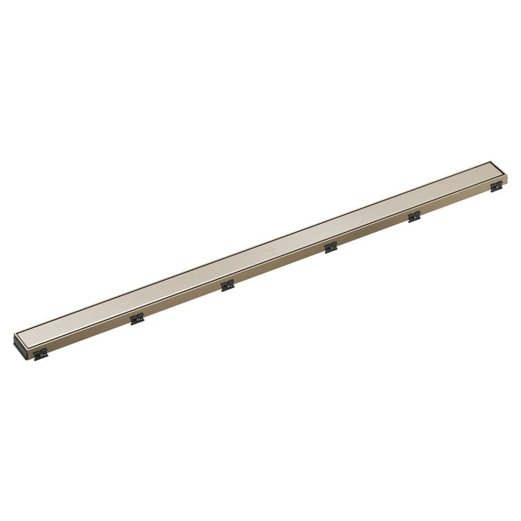 Linear Drain Reversible with Dual Grate Installation 48 Inch Brilliance Brushed Nickel Stainless Steel for Rough-In BR73480 - Image 1