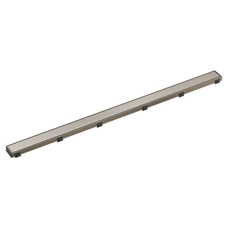 Linear Drain Reversible with Dual Grate Installation 48 Inch Brilliance Luxe Nickel Stainless Steel for Rough-In BR73480 - Image 1