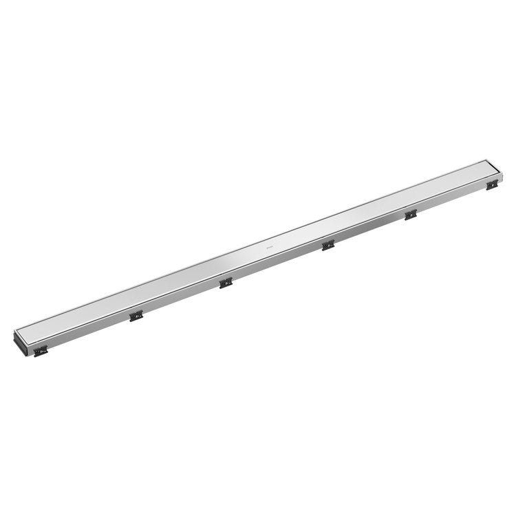 Linear Drain Reversible with Dual Grate Installation 48 Inch Polished Chrome Stainless Steel for Rough-In BR73480 - Image 1