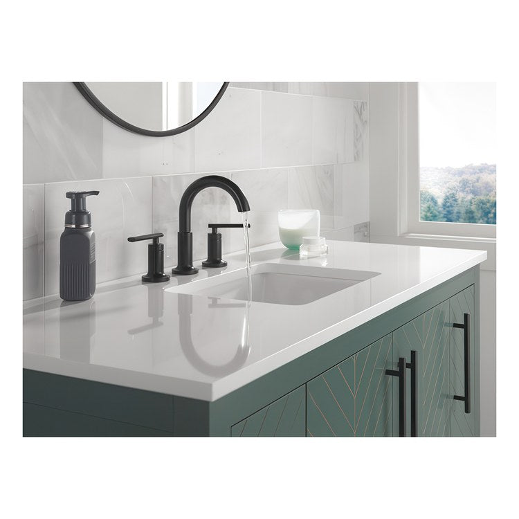 Lavatory Faucet Altado Widespread 2 Lever Matte Black 1.2 Gallons per Minute Deck Mount Metal Pop-Up 3 Hole Diamond Seal Technology - Image 2