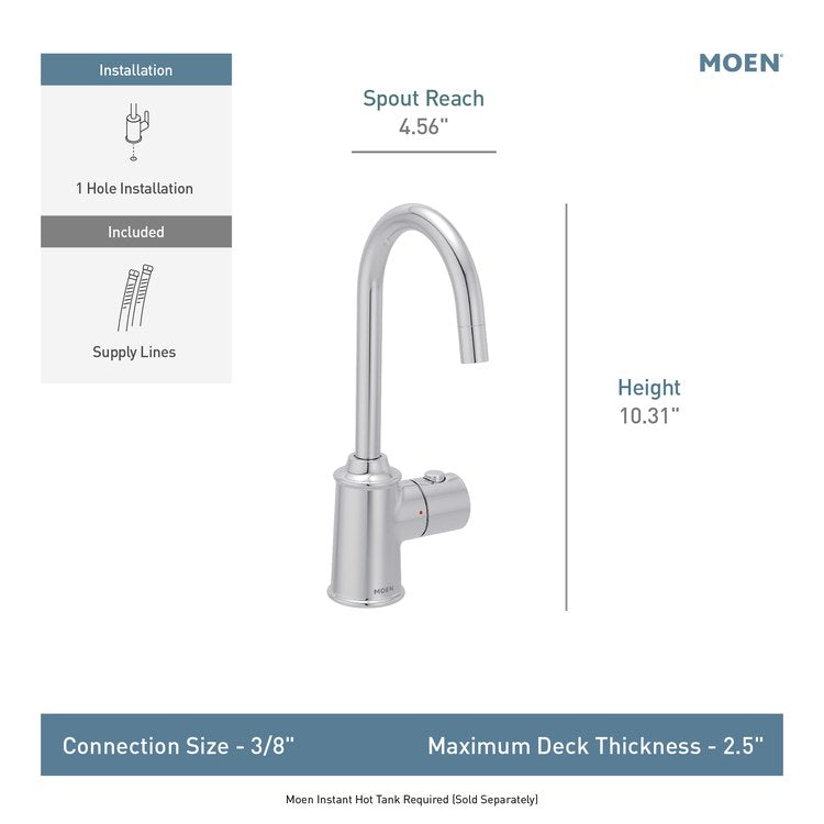 Hot Water Dispenser Sip Traditional Instant 1 Lever High Arc Spot Resist Stainless - Image 2