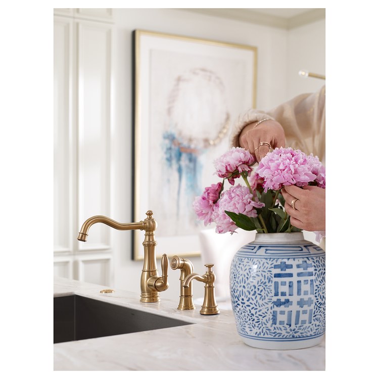 Soap Dispenser Premium Soap Dispenser Bronzed Gold Deck Mount Traditional 18 Ounce - Image 3
