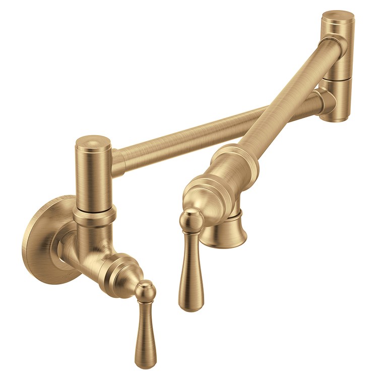 Pot Filler Traditional Pot Filler 2 Lever Bronzed Gold 1 Hole Wall 5.5 Gallons per Minute - Image 1