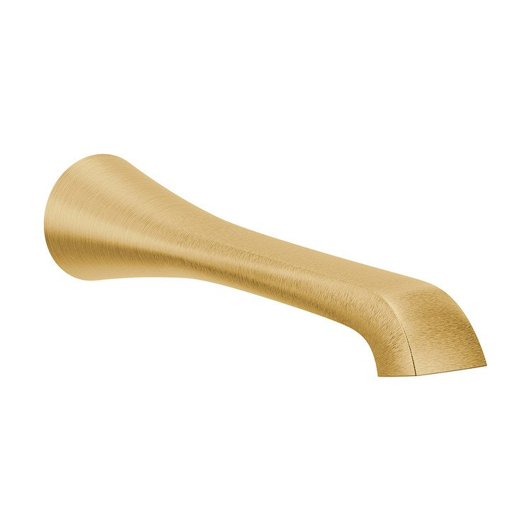 Tub Spout Flara Less Diverter Brushed Gold 10 Inch Metal 1/2 Inch - Image 1