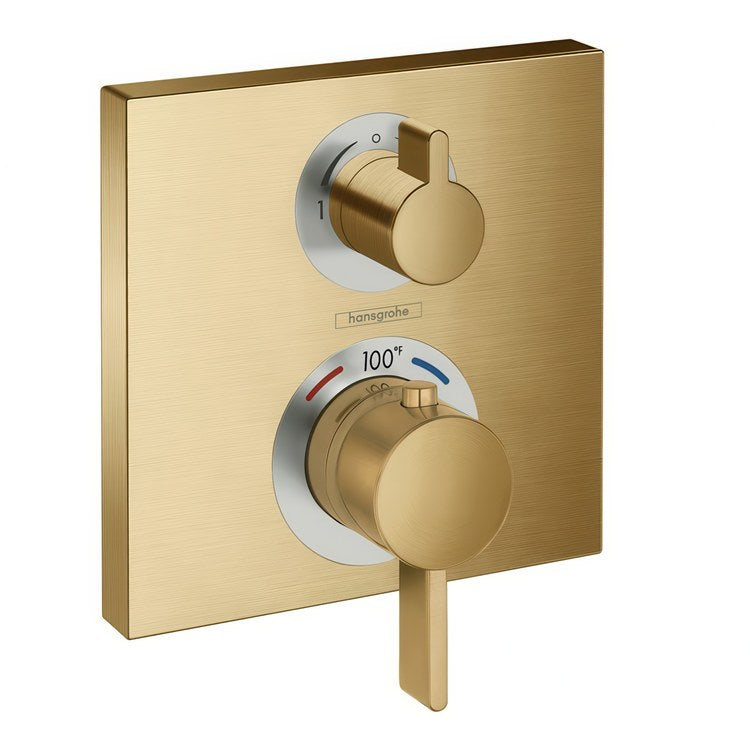Thermostatic Trim Ecostat Square Brushed Gold Optic