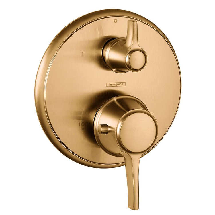 Thermostatic Valve Trim Ecostat Classic Round Brushed Bronze - Image 1