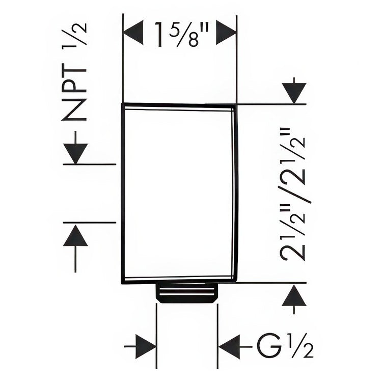 Wall Outlet FixFit Square with Check Valve Brushed Gold Optic for 1/2 IN Hose - Image 2