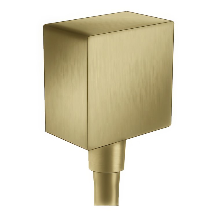 Wall Outlet FixFit Square with Check Valve Brushed Gold Optic for 1/2 IN Hose - Image 1