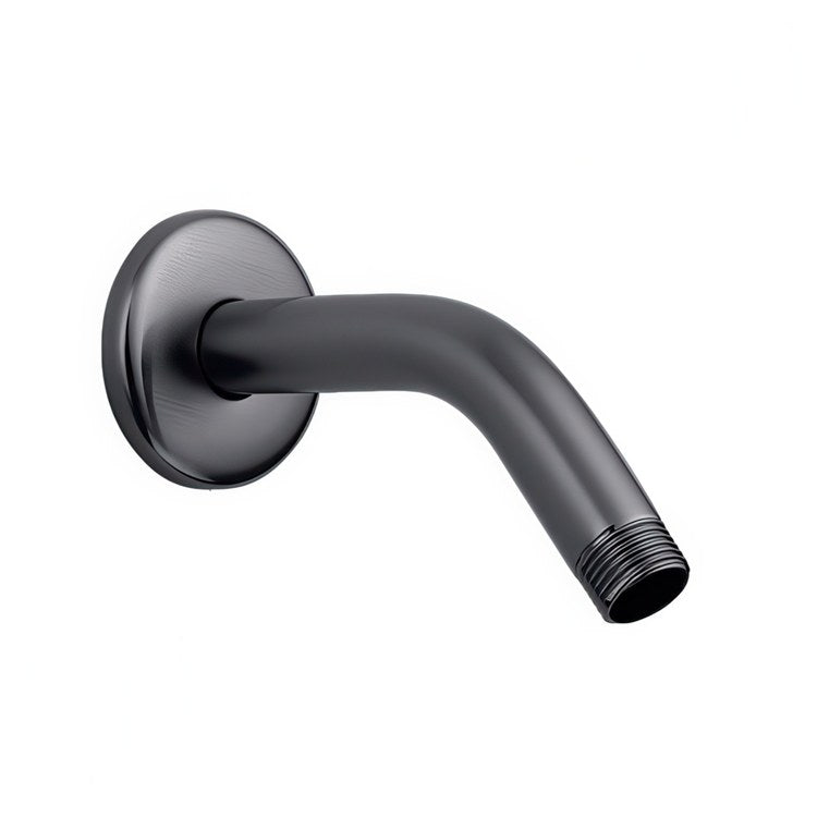 Shower Arm Standard Brushed Black Chrome 6 Inch Brass 45 Degree Wall Mount - Image 1