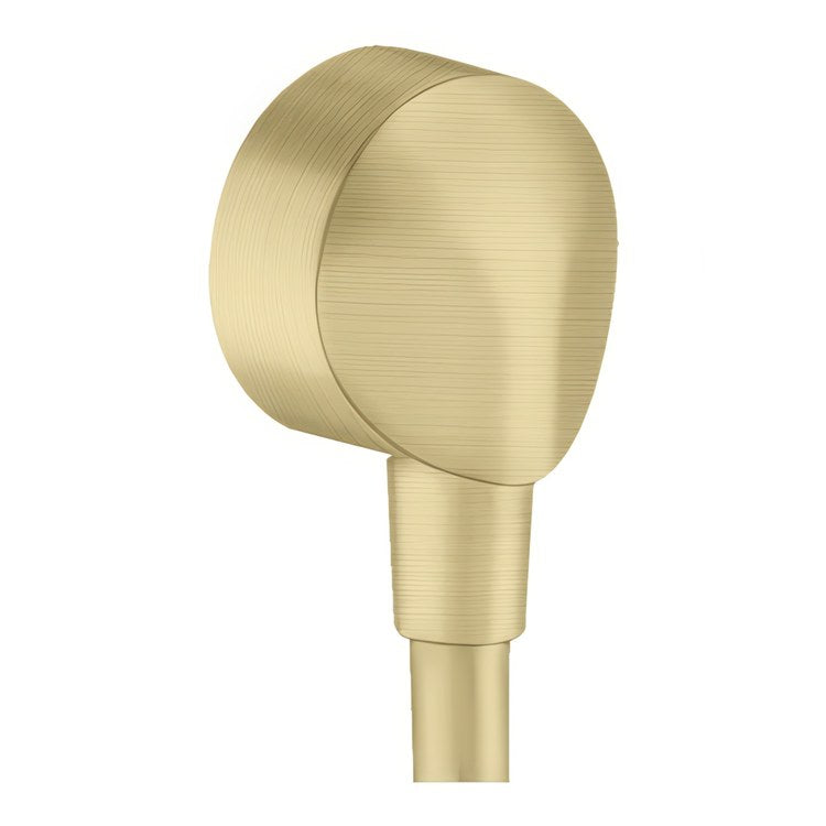 Wall Outlet FixFit Round with Check Valve Brushed Gold Optic for Shower Hoses with Conical Nut - Image 1