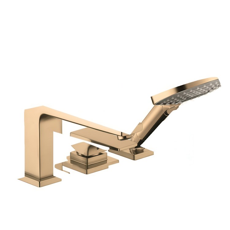 Roman Tub Trim Metropol with Handshower 1 Lever Brushed Bronze WaterSense 4-3/8 Inch Spread 3 Hole 5.8 Gallons per Minute - Image 1