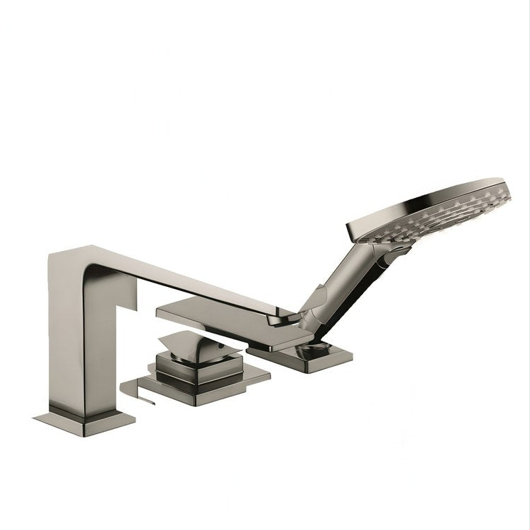 Roman Tub Trim Metropol with Handshower 1 Lever Brushed Black Chrome WaterSense 4-3/8 Inch Spread 3 Hole 5.8 Gallons per Minute - Image 1