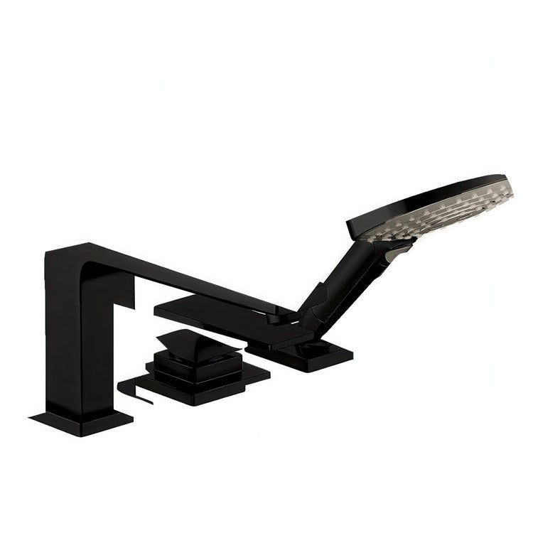 Roman Tub Trim Metropol with Handshower 1 Lever Matte Black WaterSense 4-3/8 Inch Spread 3 Hole 5.8 Gallons per Minute - Image 1