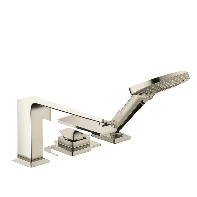 Roman Tub Trim Metropol with Handshower 1 Lever Polished Nickel WaterSense 4-3/8 Inch Spread 3 Hole 5.8 Gallons per Minute - Image 1