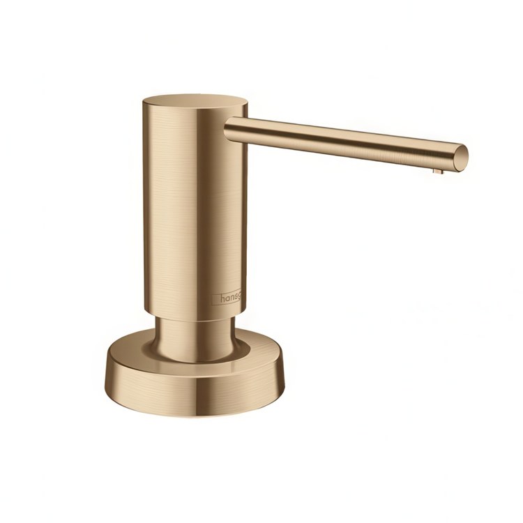 Soap Dispenser Modern Brushed Bronze Deck Mount Metal 16 Ounce - Image 1