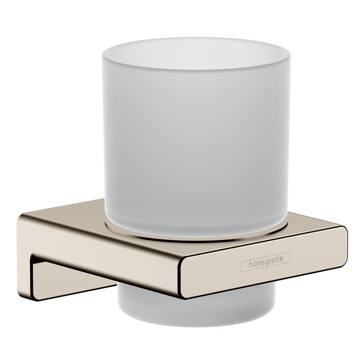 Tumbler AddStoris Toothbrush Holder Polished Nickel Wall Mount Ceramic/Metal - Image 1