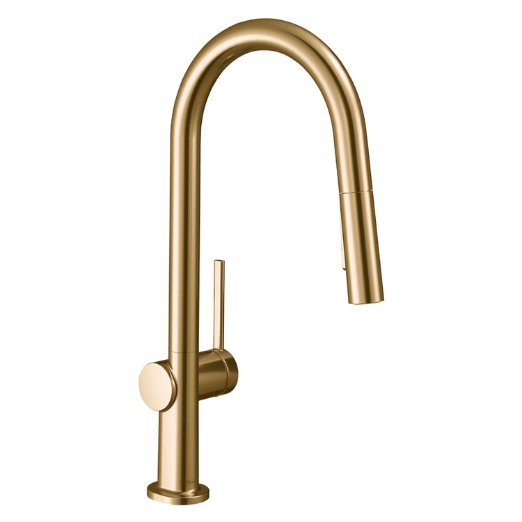Kitchen Faucet Talis N 1 Lever ADA Brushed Bronze Pull Down High Arc 360 DEG Swivel 1 Hole 1.75 Gallons per Minute - Image 1