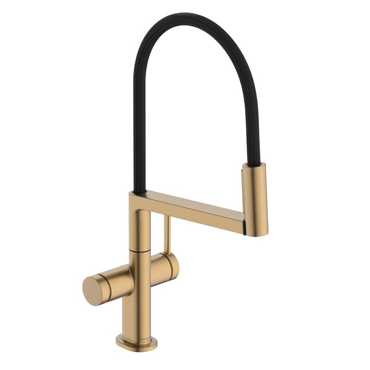 Kitchen Faucet Talis N Semi-Pro Brushed Bronze Pull Down PowderSpray High Arc Swivel 1 Hole 1.75 Gallons per Minute - Image 1