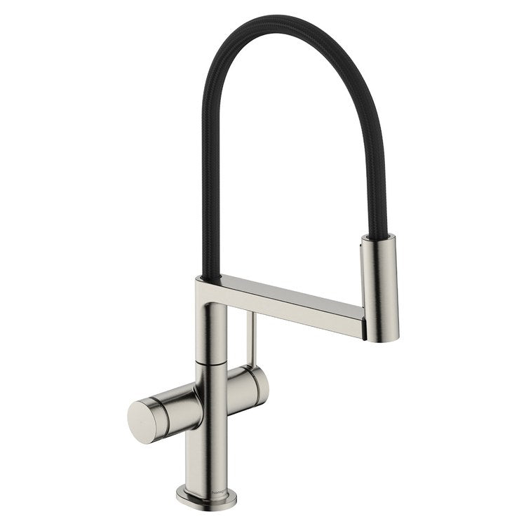 Kitchen Faucet Talis N Semi-Pro Steel Optic Pull Down PowderSpray High Arc Swivel 1 Hole 1.75 Gallons per Minute - Image 1