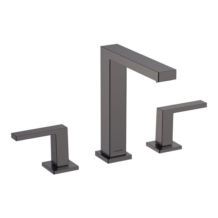 Lavatory Faucet Tecturis E 150 Widespread 8 Inch Spread 2 Lever ADA WaterSense Brushed Black Chrome 1.2 Gallons per Minute Push-Open 3 Hole AirPower EcoSmart