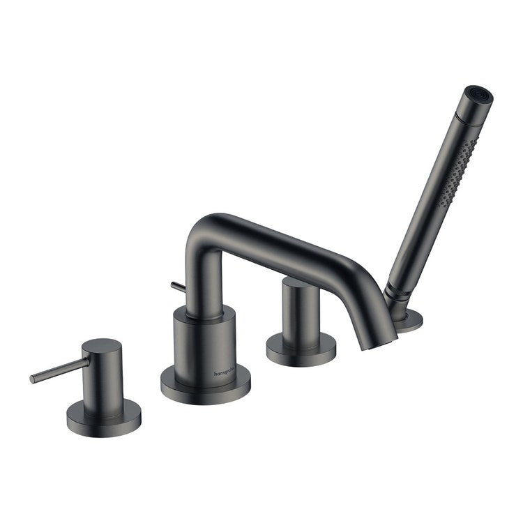 Roman Tub Trim Tecturis S 2 Lever Brushed Black Chrome WaterSense 10 Inch Spread 4 Hole - Image 1