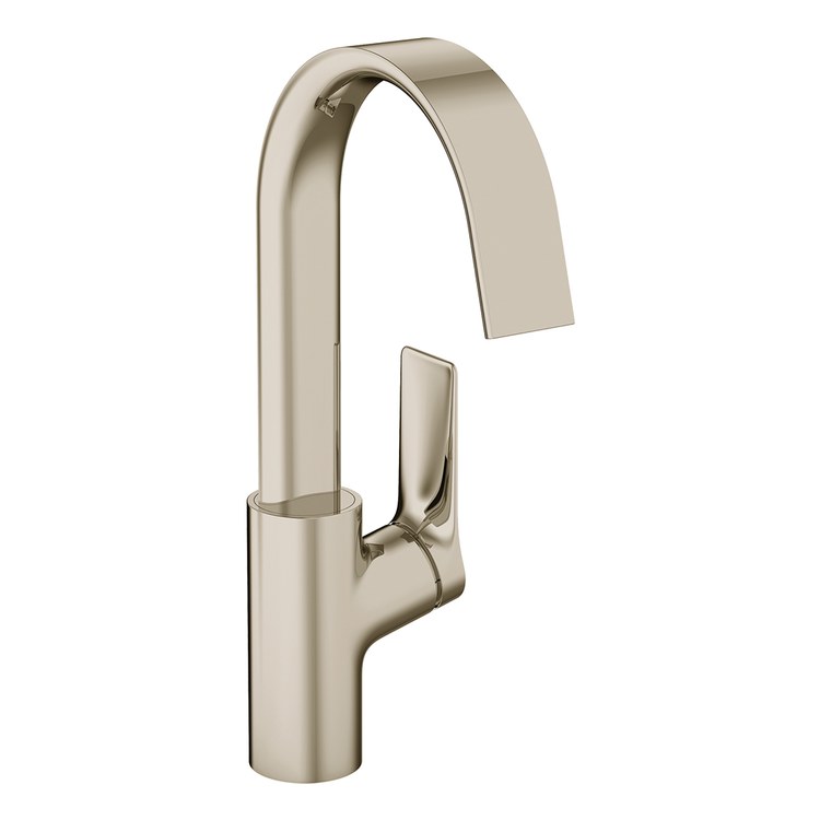 Lavatory Faucet Vivenis 210 Deck Mount 1 Lever ADA WaterSense Polished Nickel 1.2 Gallons per Minute Pop-Up 1 Hole AirPower EcoRight ComfortZone - Image 1