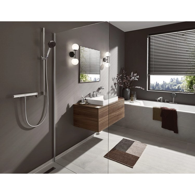 Lavatory Faucet Vivenis 95 Widespread 8 Inch Spread 2 Lever ADA WaterSense Brushed Black Chrome 1.2 Gallons per Minute Pop-Up 3 Hole AirPower EcoRight ComfortZone - Image 2