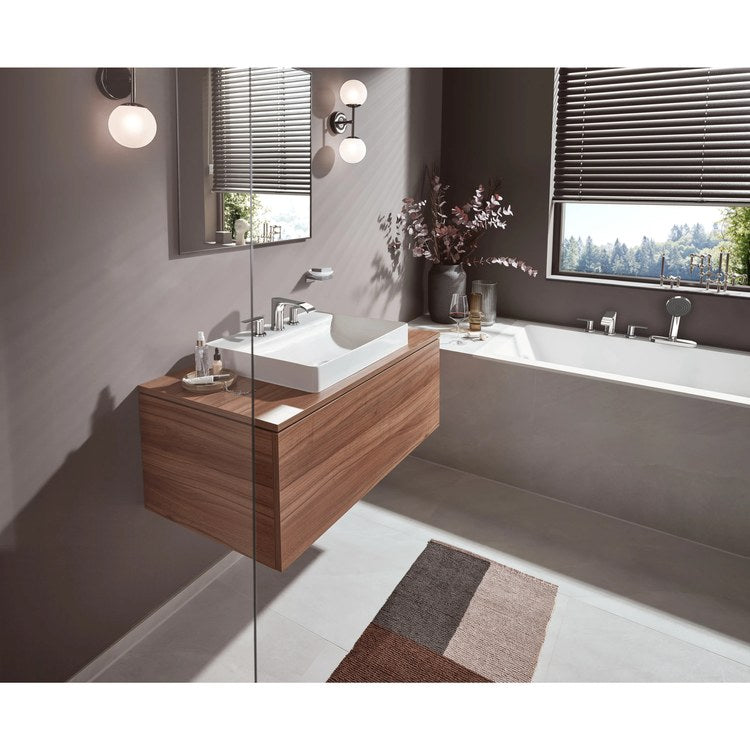 Lavatory Faucet Vivenis 95 Widespread 8 Inch Spread 2 Lever ADA WaterSense Polished Nickel 1.2 Gallons per Minute Pop-Up 3 Hole AirPower EcoRight ComfortZone - Image 2