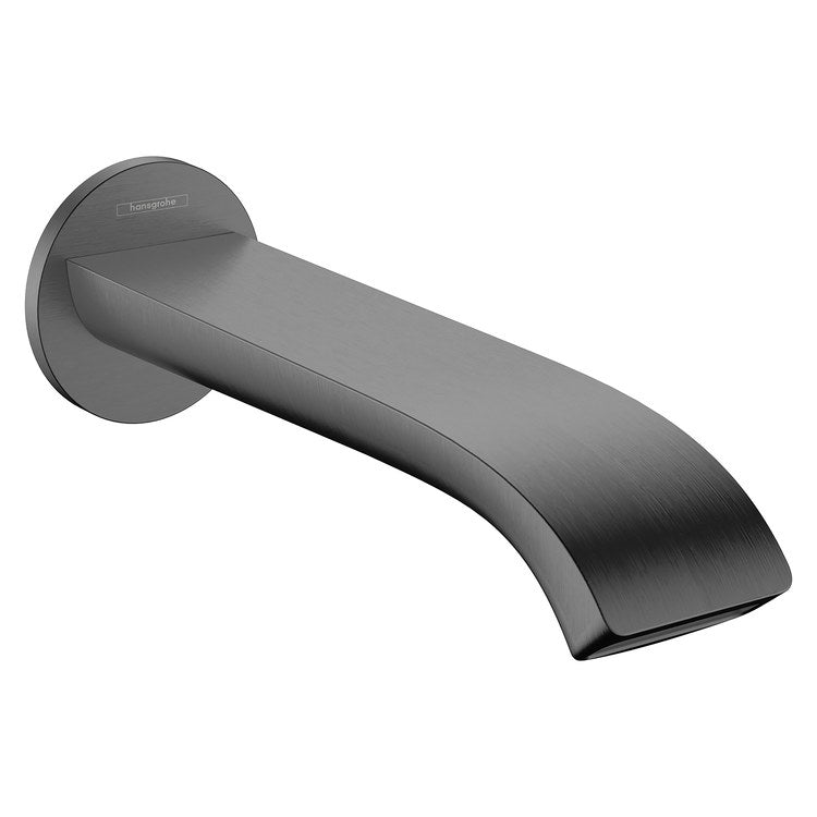 Tub Spout Vivenis Less Diverter Brushed Black Chrome 8-1/4 Inch Brass 1/2 Inch NPT - Image 1