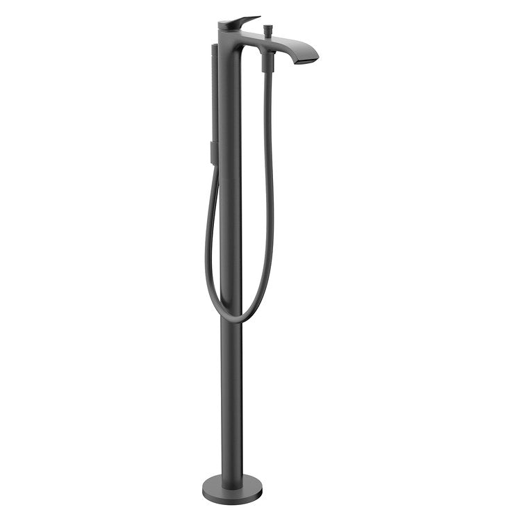 Tub Filler Trim Vivenis Freestanding with Handshower 1 Lever Brushed Black Chrome 5.28 Gallons per Minute - Image 1