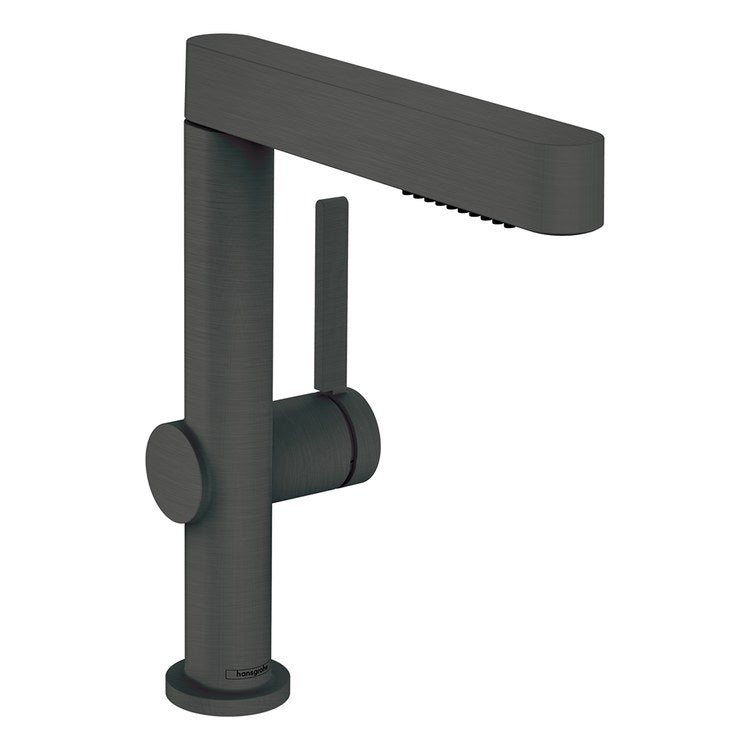 Lavatory Faucet Finoris 230 1 Lever ADA WaterSense Brushed Black Chrome 1.2 Gallons per Minute Deck Fixed Less Drain 1 Hole Quick Clean ComfortZone EcoRight