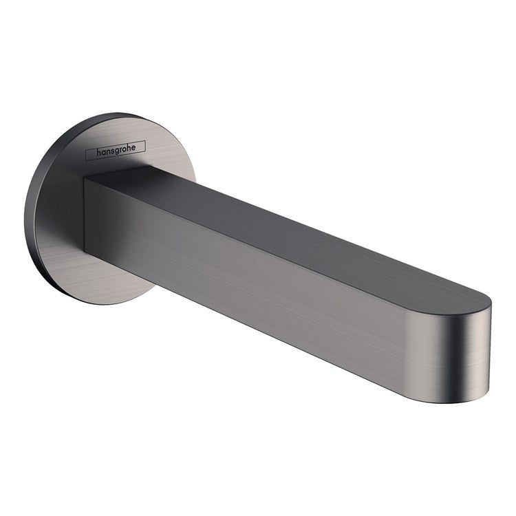 Tub Spout Finoris Less Diverter Brushed Black Chrome 7-1/2 Inch Brass 1/2 Inch NPT for Bath - Image 1