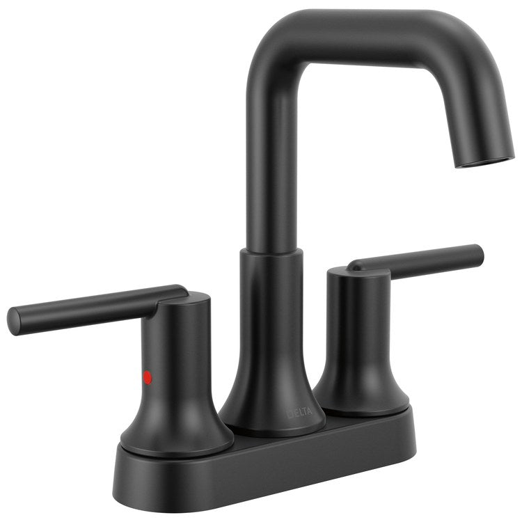 Lavatory Faucet Trinsic Angle Centerset 4 Inch Spread 2 Lever ADA WaterSense/CALGreen Matte Black 1.2 Gallons per Minute Deck Metal Pop-Up 3 Hole - Image 1