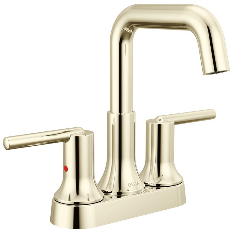 Lavatory Faucet Trinsic Angle Centerset 4 Inch Spread 2 Lever ADA WaterSense/CALGreen Polished Nickel 1.2 Gallons per Minute Deck Metal Pop-Up 3 Hole - Image 1