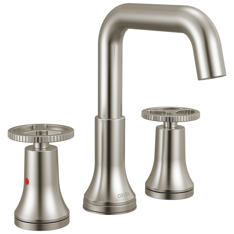Lavatory Faucet Trinsic Widespread 6 to 16 Inch Spread 2 Wheel CALGreen/WaterSense Stainless 1.2 Gallons per Minute Deck Fixed Metal Pop-Up 3 Hole - Image 1