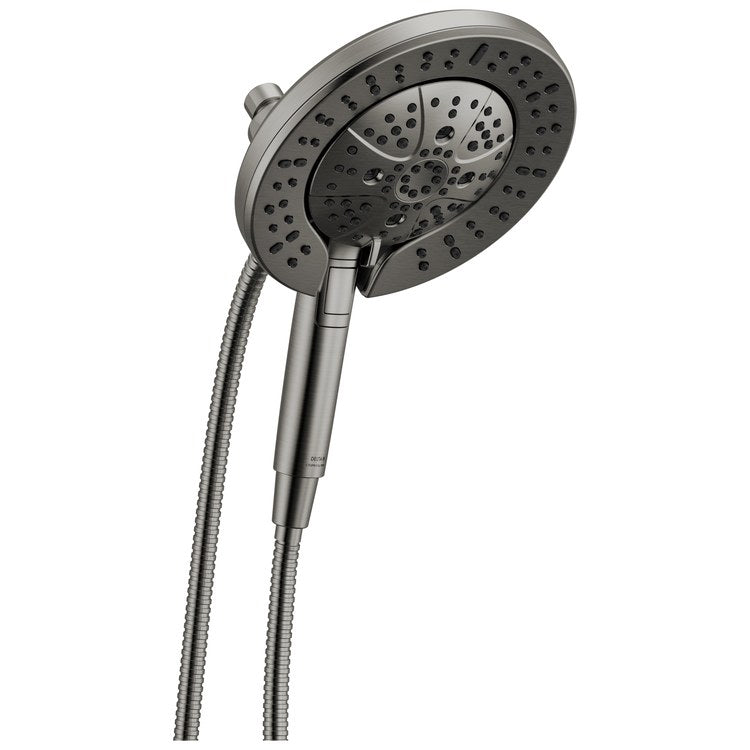 Handshower Combination In2ition Universal Showering Components 2-In-1 7 Functions Lumicoat Black Stainless WaterSense 7-7/8 Inch 1.75 Gallons per Minute