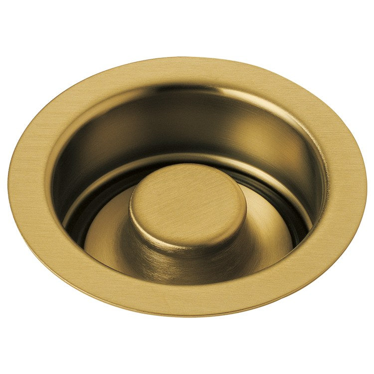Drain Flange with Stopper Brushed Gold Brass for Kitchen Sink with Disposal 4-1/2 Inch - Image 1