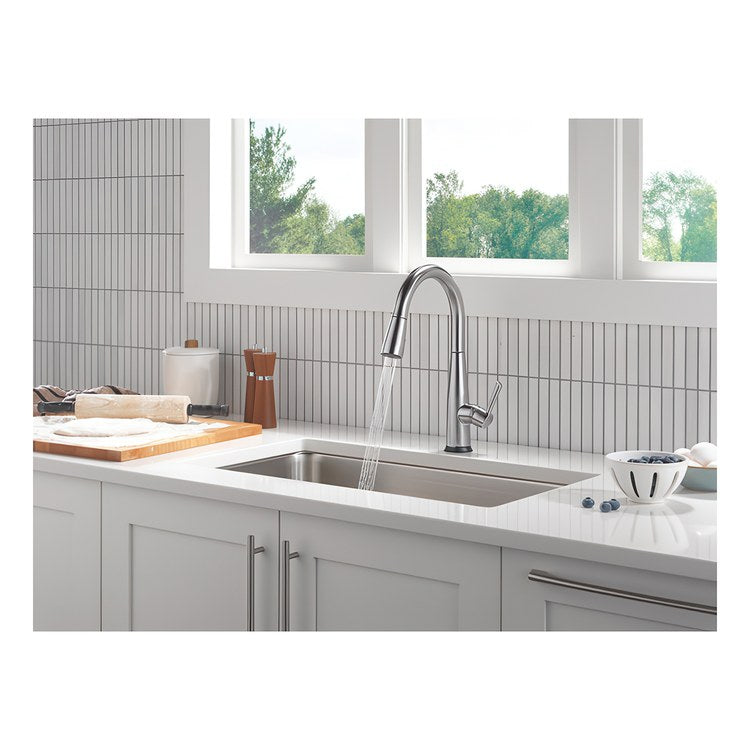Kitchen Faucet Essa 1 Lever ADA No-Lead/CALGreen Arctic Stainless Pull Down 2 Function Gooseneck 360 DEG Swivel 1/3 Hole Deck Touch2O with Touchless/VoiceIQ/Diamond Seal 1.8 Gallons per Minute - Image 3