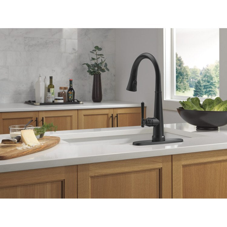 Kitchen Faucet Emmeline Touchless 1 Lever ADA Matte Black Pull Down 2 Function High Arc 360 DEG Swivel 1/3 Hole Touch2O/MagnaTite/ShieldSpray 1.8 Gallons per Minute - Image 2