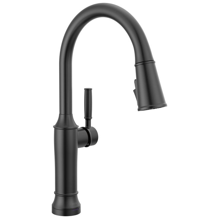 Kitchen Faucet Renaldi 1 Lever ADA No-Lead/CALGreen Matte Black Pull Down 3 Function Gooseneck 360 DEG Swivel 1 Hole Deck Touch2O with Touchless/Diamond Seal 1.8 Gallons per Minute - Image 1