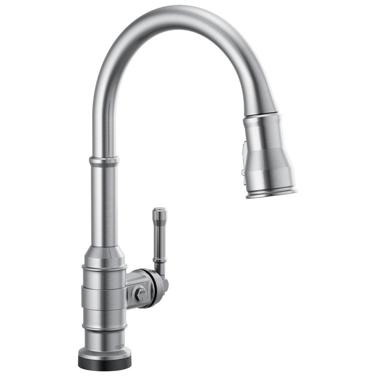 Kitchen Faucet Broderick Touchless 1 Lever ADA Arctic Stainless 3 Function Pull Down Gooseneck 360 DEG Swivel 1/3 Hole Deck MagnaTite/VoiceIQ/TempSense/ShieldSpray 1.8 Gallons per Minute - Image 1