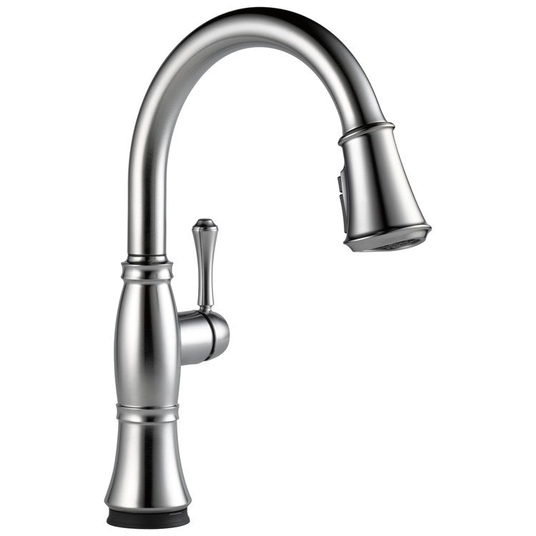 Kitchen Faucet Cassidy 1 Lever ADA No-Lead/CALGreen Lumicoat Arctic Stainless Pull Down 3 Function Gooseneck 360 DEG Swivel 1 Hole Deck Touch2O/Diamond Seal 1.8 Gallons per Minute - Image 1